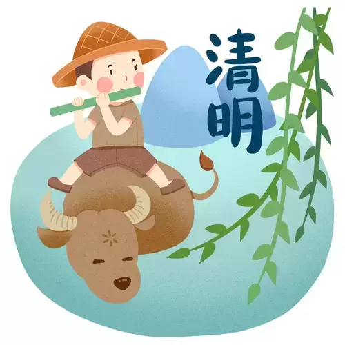 清明节-吹笛的牧童插图