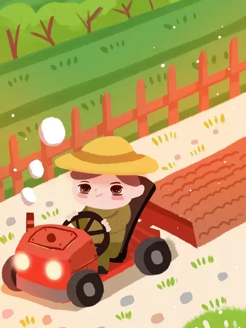 劳动节-翻地的农民伯伯插图