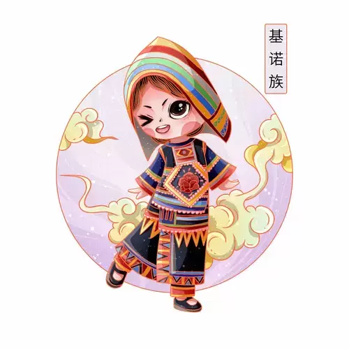 中国56个民族服饰-基诺族插图