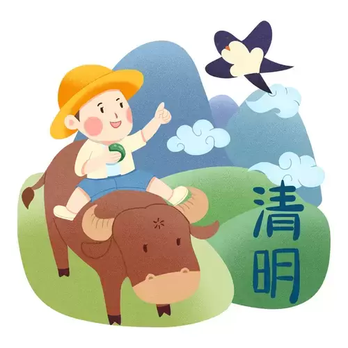 清明节-牛背上的童年插图