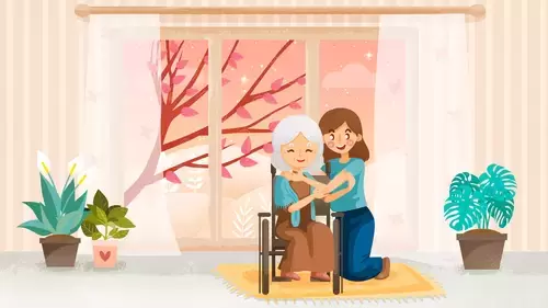 重阳节-陪伴奶奶的孙女插图