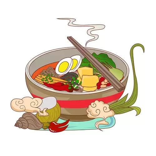 中华美食-海鲜荞麦面插图