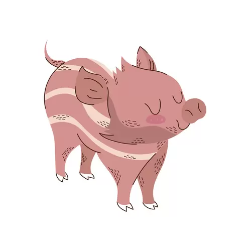 卡通动物-猪-粉色猪插图