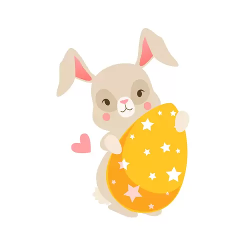 可爱兔子-金蛋插图