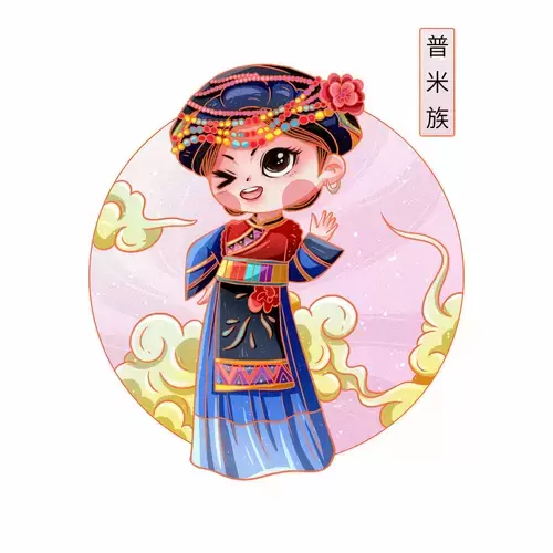 中国56个民族服饰-普米族插图